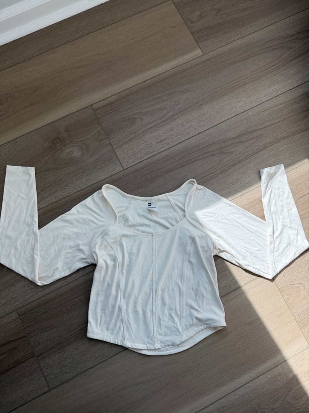 all in motion White Scoop-Neck Long Sleeve Top